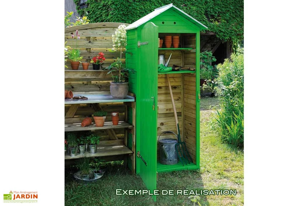 Armoire De Jardin En Bois Simia - 90 X 58 X 204 Cm – Image 5