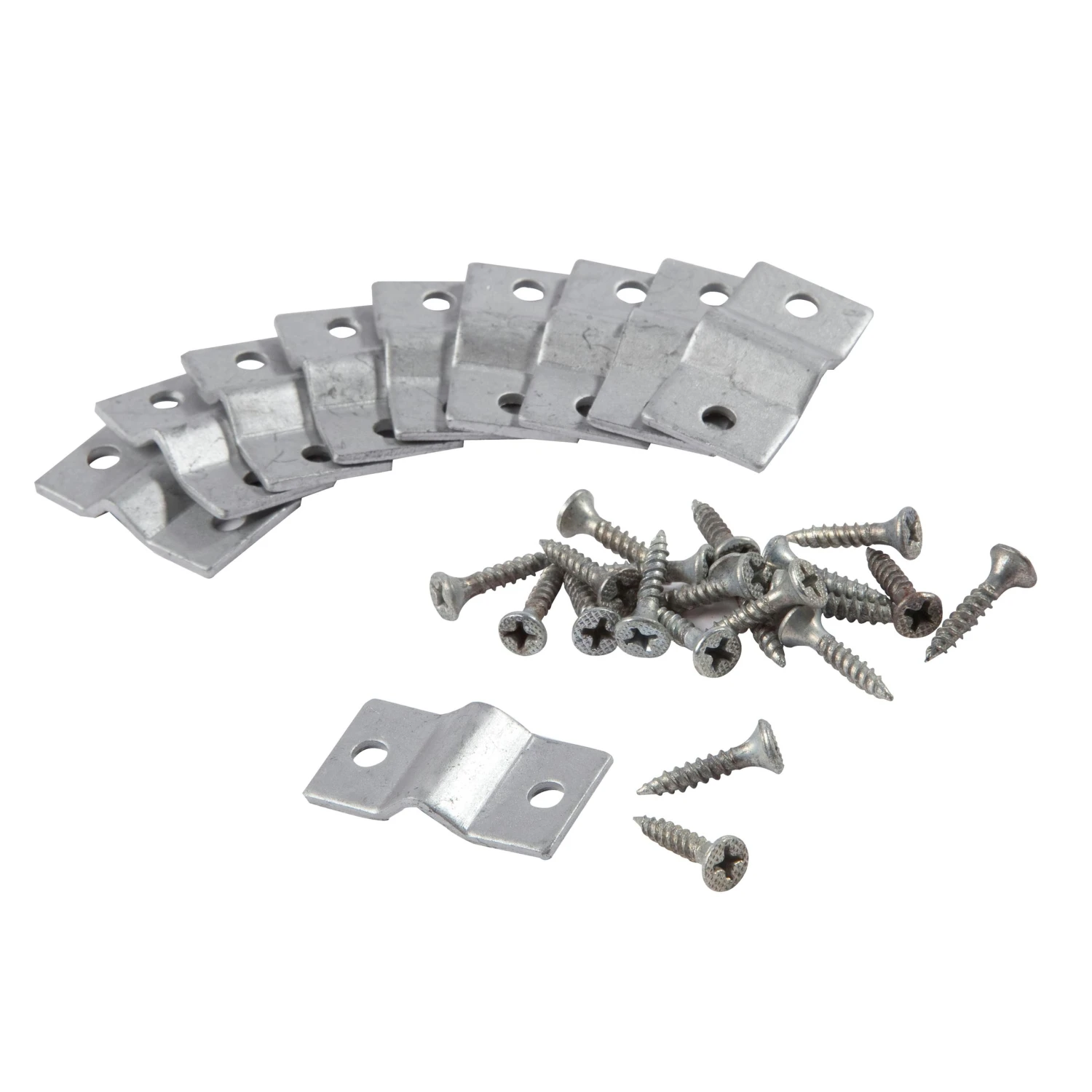 Bari Clips Fixations (8pcs) + Vis Bois (16pcs) Galvanisé