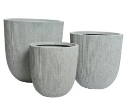 Lot De 3 Cache-pots Plastique Gris