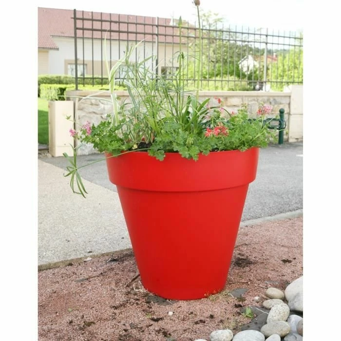 Pot De Fleurs Rond 39,2 Cm Rouge – Image 3