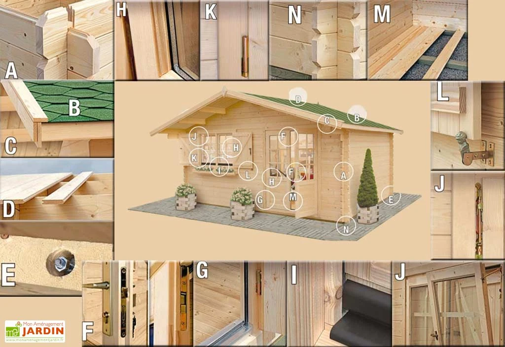 Abri De Jardin Bois Pavier (498x398x277) 34 Mm – Image 2