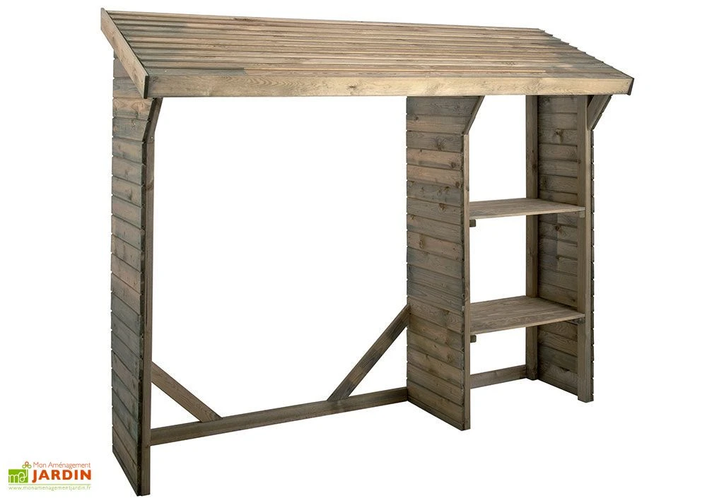 Abri Bûches à 2 Étagères Split (220 X 75,5 X 183 Cm) – Image 2