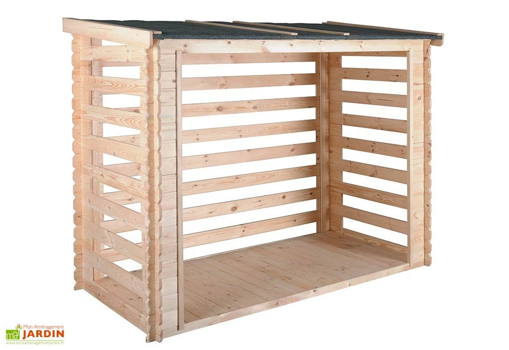 Abri Range-Bûches En Bois 4 Stères 234x125x169/181cm – Image 2