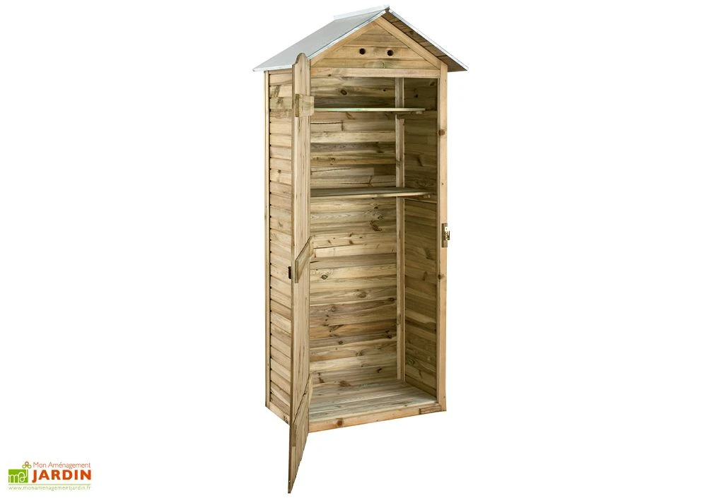 Armoire De Jardin En Bois Simia - 90 X 58 X 204 Cm – Image 3
