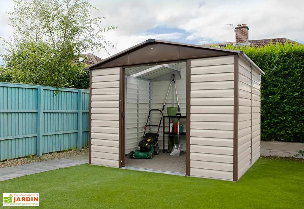 Abri De Jardin Acier Galvanisé Taupe Marron 376 X 303 Cm 11,39 M²
