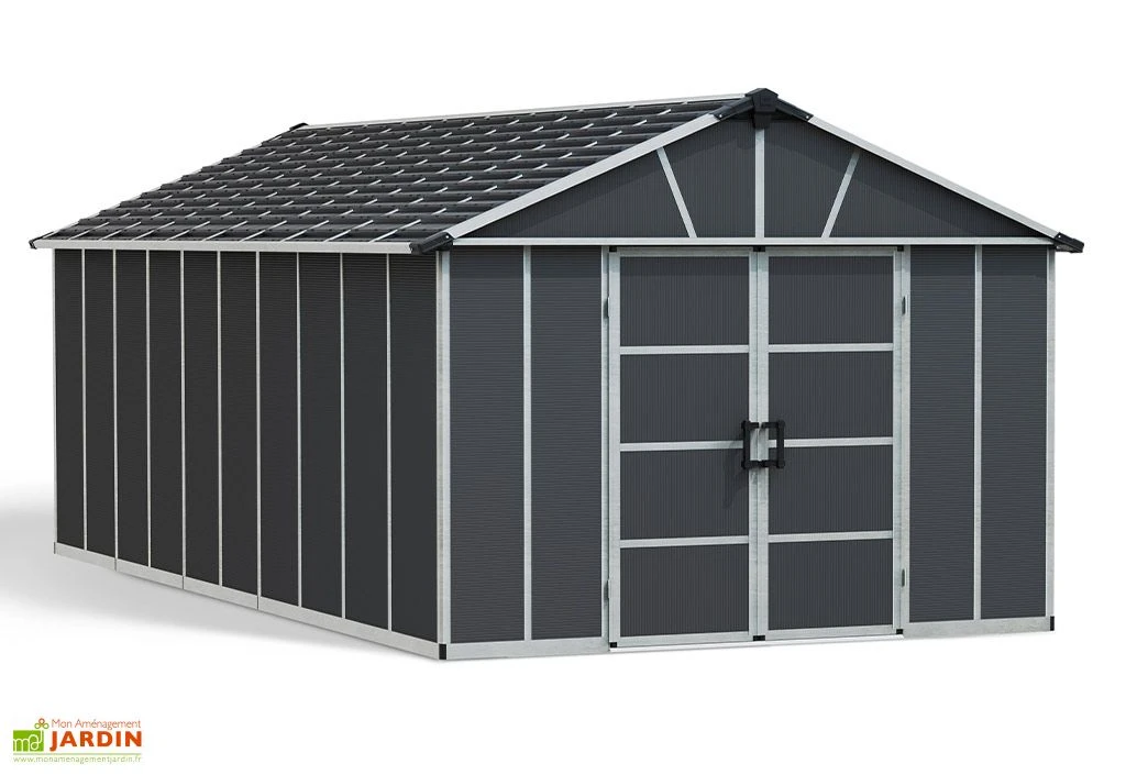 Abri De Jardin En Polycarbonate Et Aluminium Yukon 20 M² - Gris