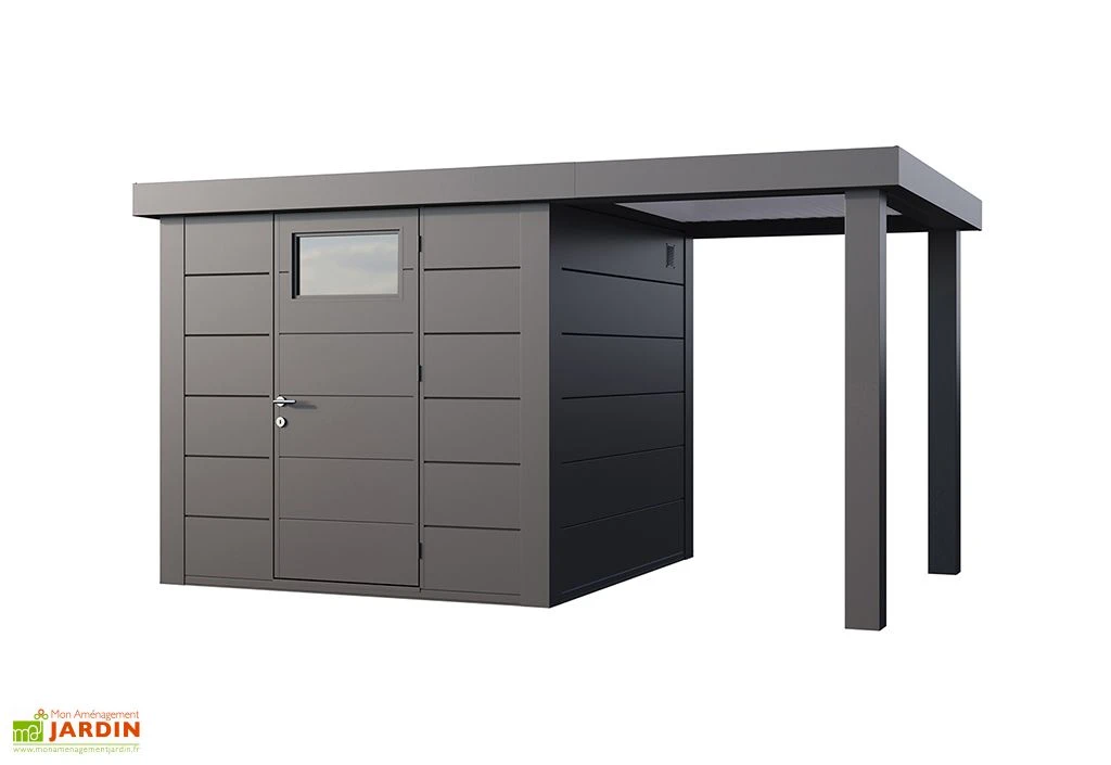 Abri De Jardin En Métal Avec Auvent Open Lounge Anthracite – 9,7 M²