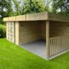 Solid Abri De Jardin Bois 28 Mm Avec Auvent 19,88 M² - Arhus 28 Mm