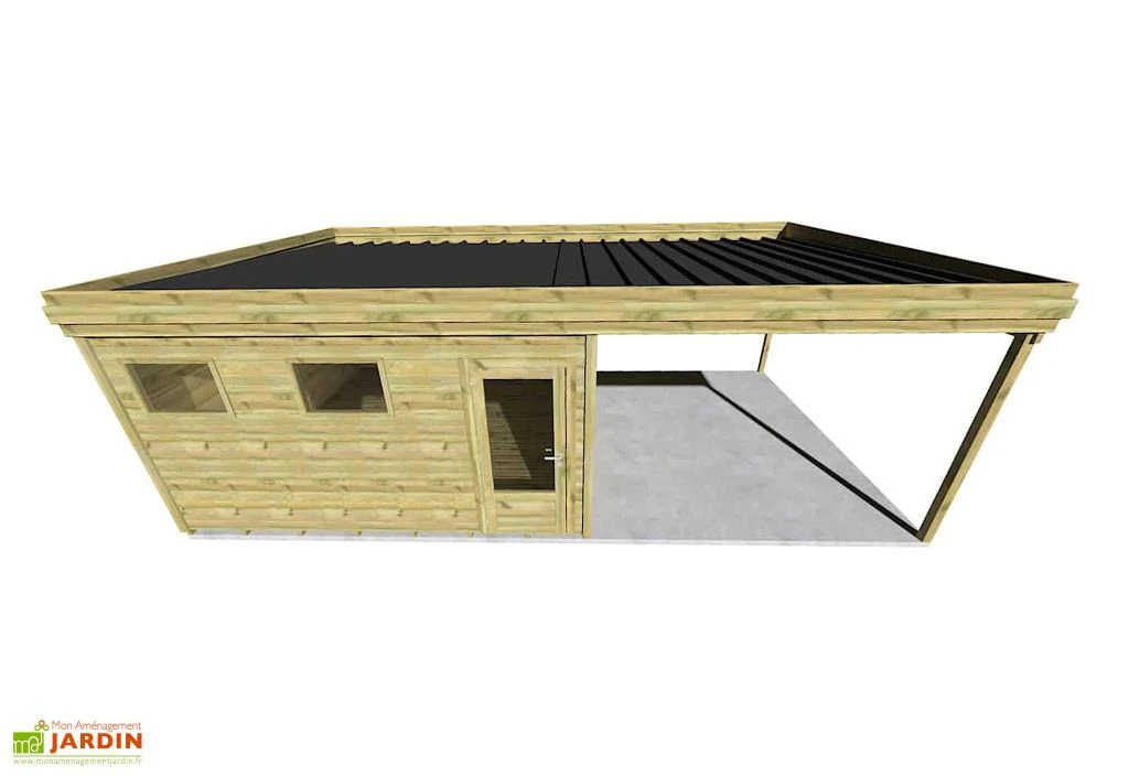 Abri De Jardin En Bois De Pin Traité Avec Auvent Et Plancher – 32,3 M² – Image 2