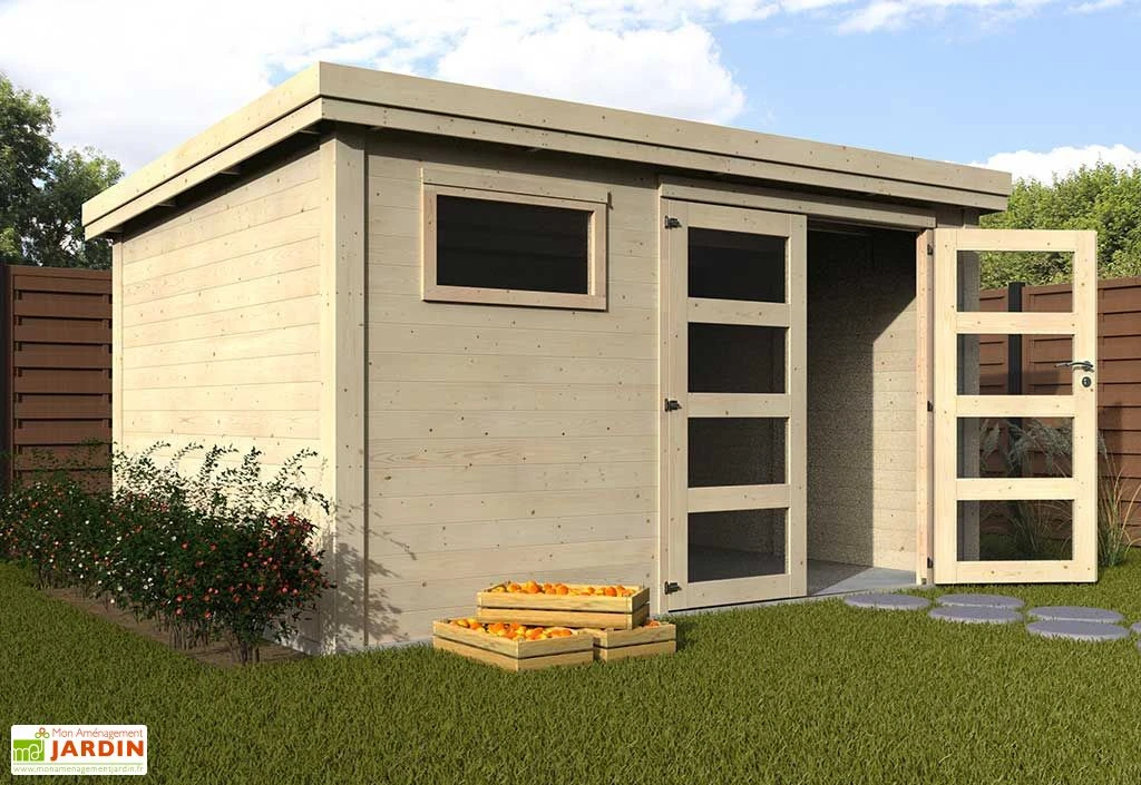 Abri De Jardin En Bois De Sapin Brut Paolo 10 M² – Image 2