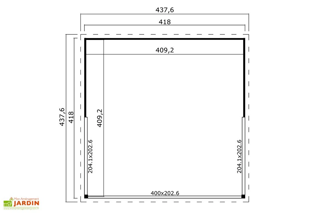 Abri De Jardin En Bois D’épicéa Brut Domeo 5 Plus (17 M²) – Image 3