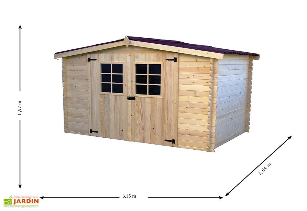 Abri De Jardin En Bois D’Épicéa Brut 9 M² – Image 3