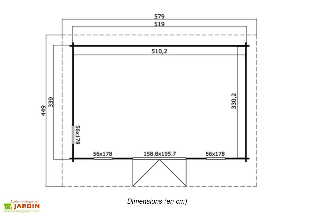 Abri De Jardin En Bois D’Épicéa Brut Barbados 2 (16 M²) – Image 3
