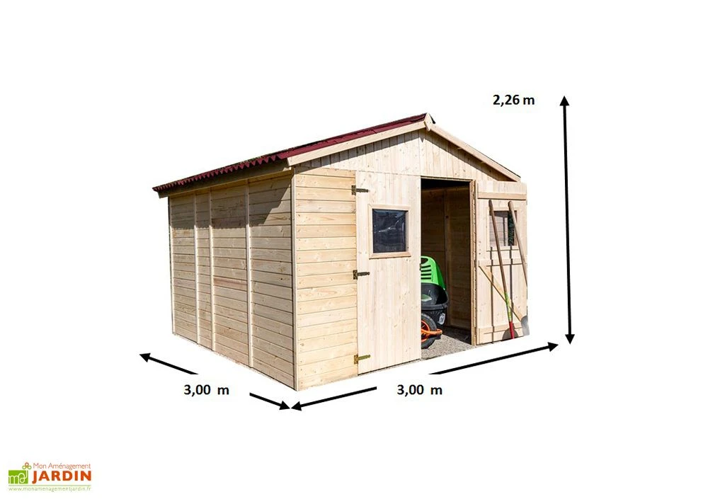 Abri De Jardin En Bois D’Épicéa Brut Habrita 9 M² – Image 4