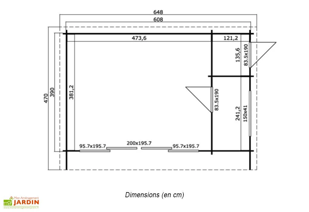 Abri De Jardin En Bois D’Épicéa Brut Java (22 M²) – Image 3