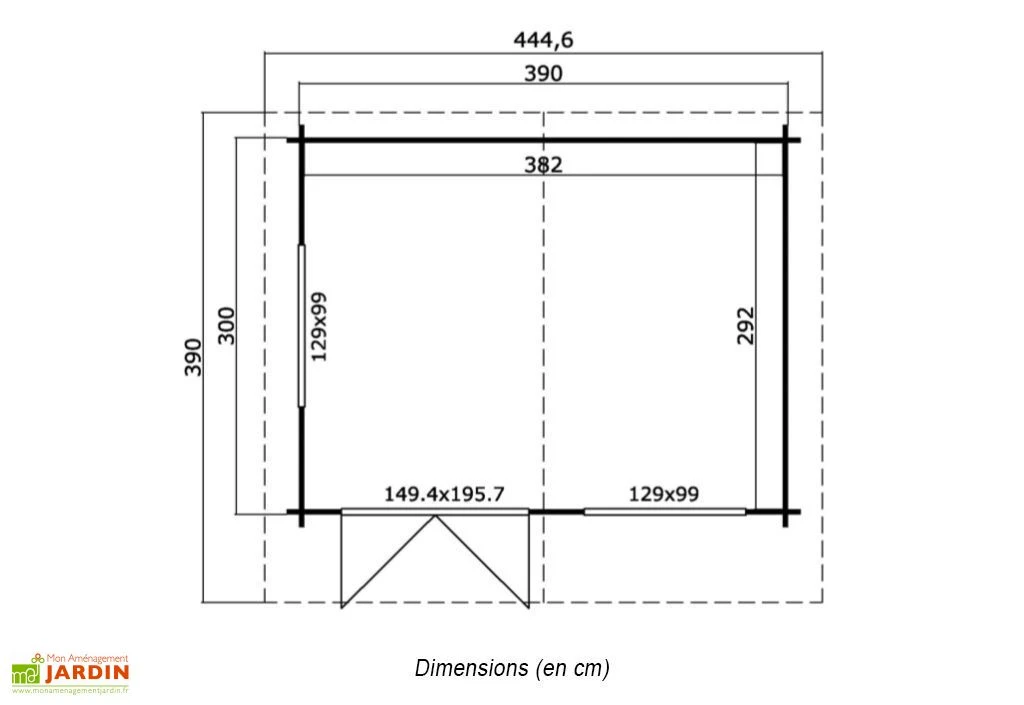 Abri De Jardin En Bois D’Épicéa Brut Norderney 2 (11 M²) – Image 3