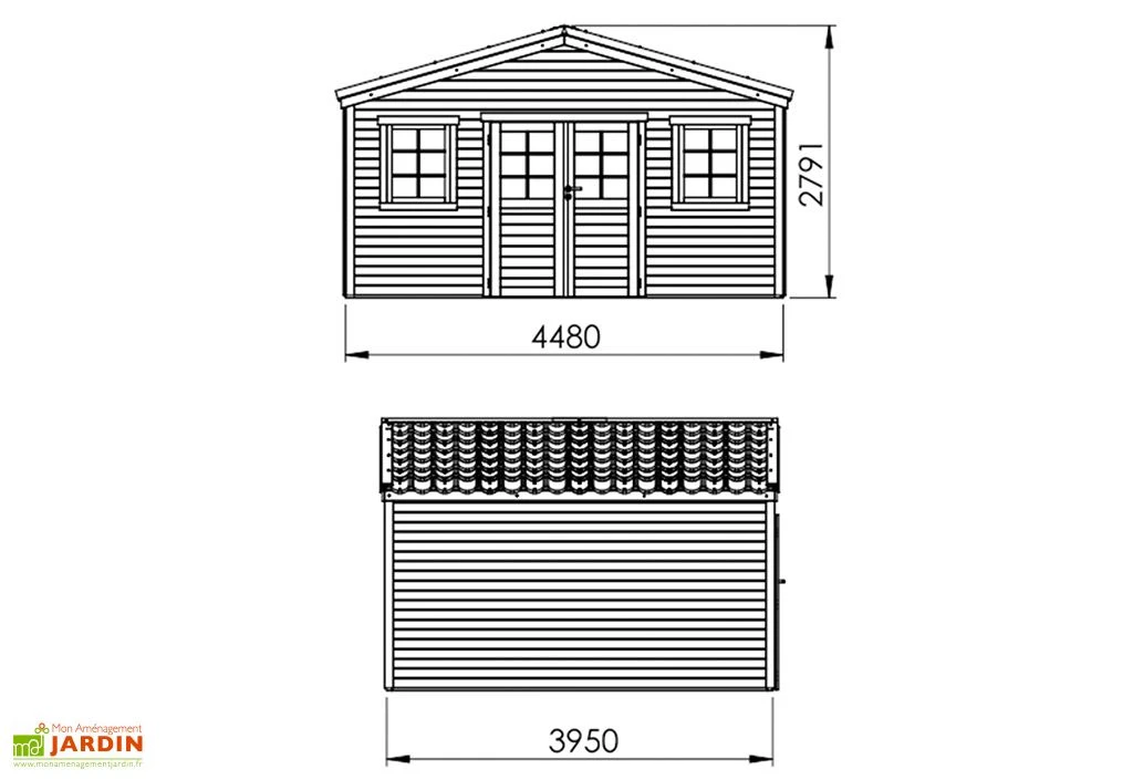 Abri De Jardin En Bois D’épicéa Brut Shelty+ 18 M² – Image 3