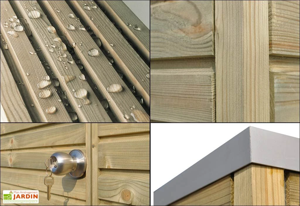 Abri De Jardin En Bois D’épicéa Traité + Extension Qube 12 M² – Image 5