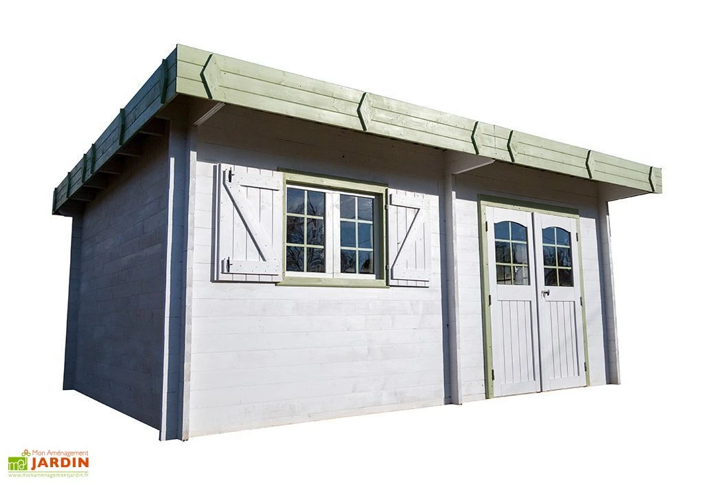 Abri De Jardin Bois 42 Mm Toit Plat Bac Acier (476x533cm)