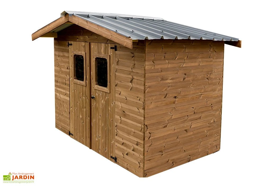 Abri De Jardin En Bois D’épicéa Traité Toit Bac Acier Thermabri – 5,05 M²