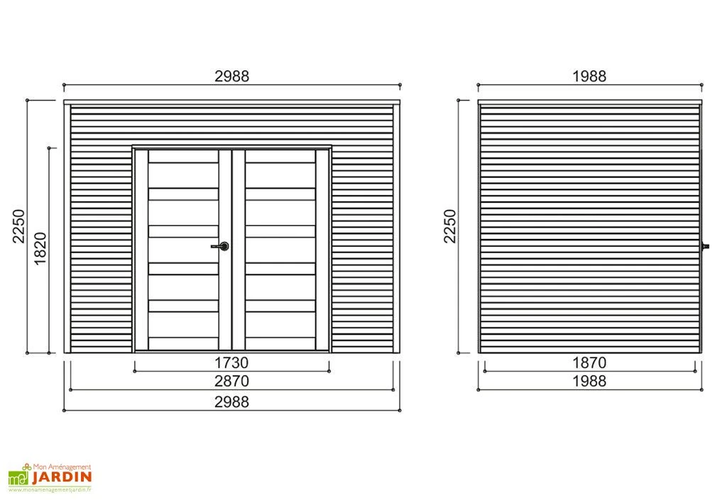 Solid Abri De Jardin En Bois Traité Capri 19 Mm – 6 M² Avec Toit Plat – Image 2