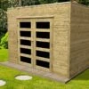 Solid Abri De Jardin En Bois Traité Capri 19 Mm – 6 M² Avec Toit Plat