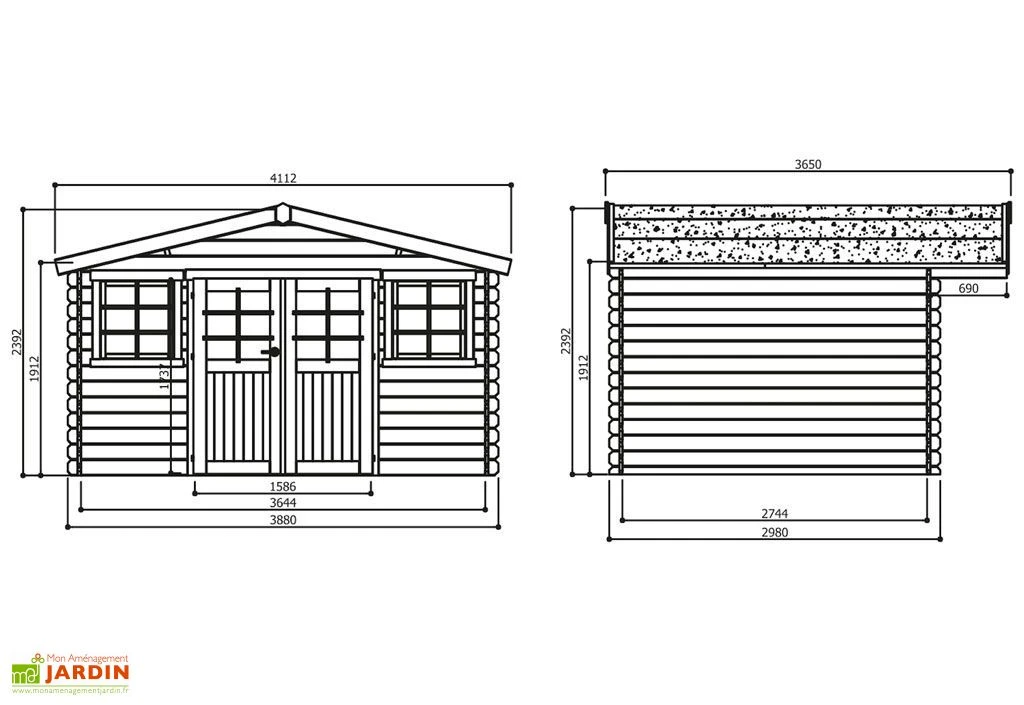 Solid Abri De Jardin En Bois Dole 28 Mm - 12 M² Avec Toit à 2 Pans – Image 3