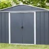 Abri De Jardin Acier Galvanisé Anthracite 137 X 202 Cm 2,77 M²