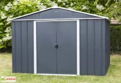 Abri De Jardin Acier Galvanisé Anthracite 137 X 202 Cm 2,77 M²