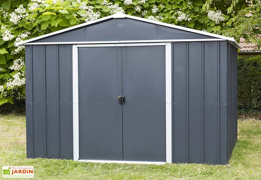 Abri De Jardin Acier Galvanisé Anthracite 237 X 303 Cm 7,18 M²