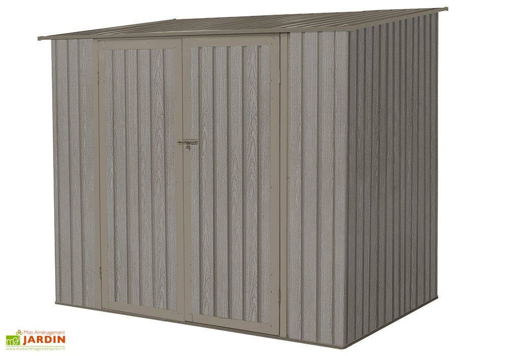 Abri De Jardin En Métal Monopente Look Bois Vieilli 3,17 M² – Image 4