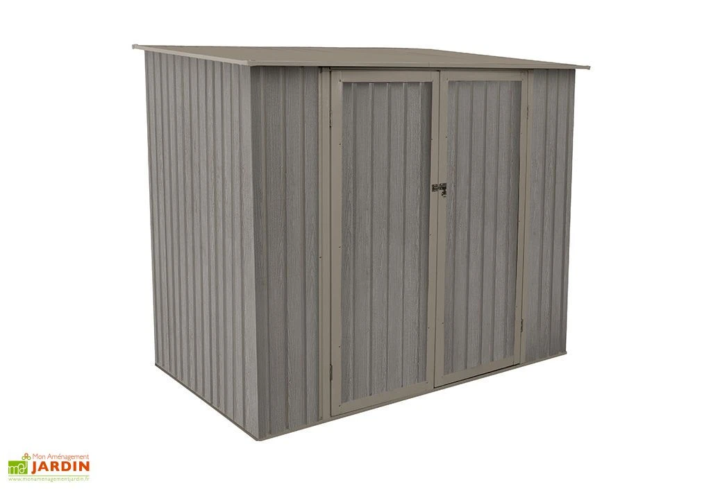 Abri De Jardin En Métal Monopente Look Bois Vieilli 3,17 M² – Image 2