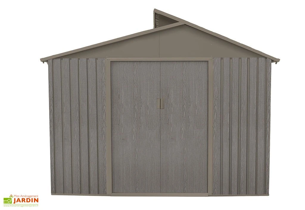 Abri De Jardin En Métal Look Bois Vieilli + Puit De Lumière 7,25 M² – Image 2