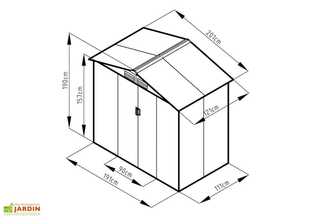 Abri De Jardin En Métal Look Bois Vieilli 2,43 M² – Image 5