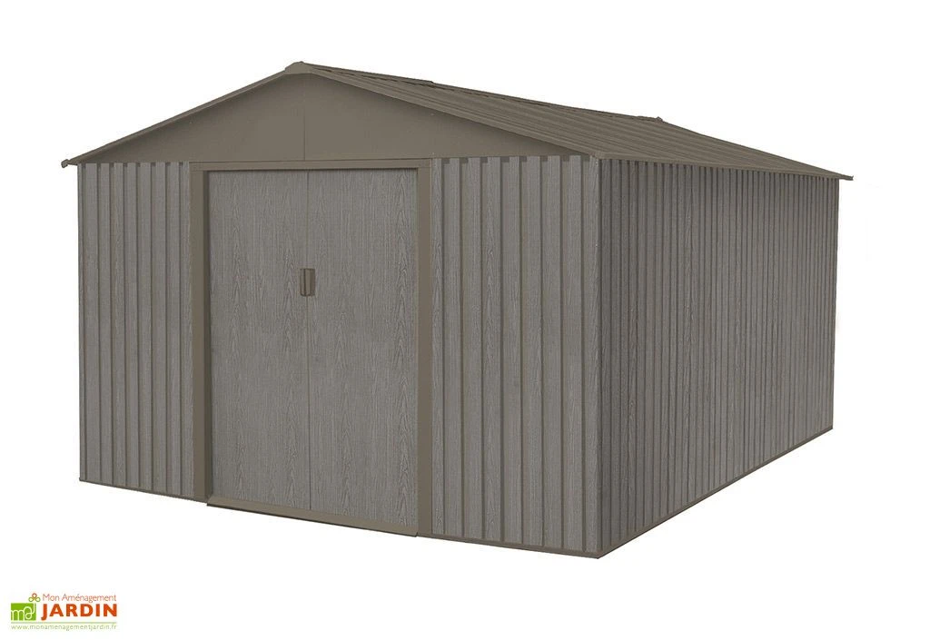 Abri De Jardin En Métal Look Bois Vieilli 13,51 M² – Image 2