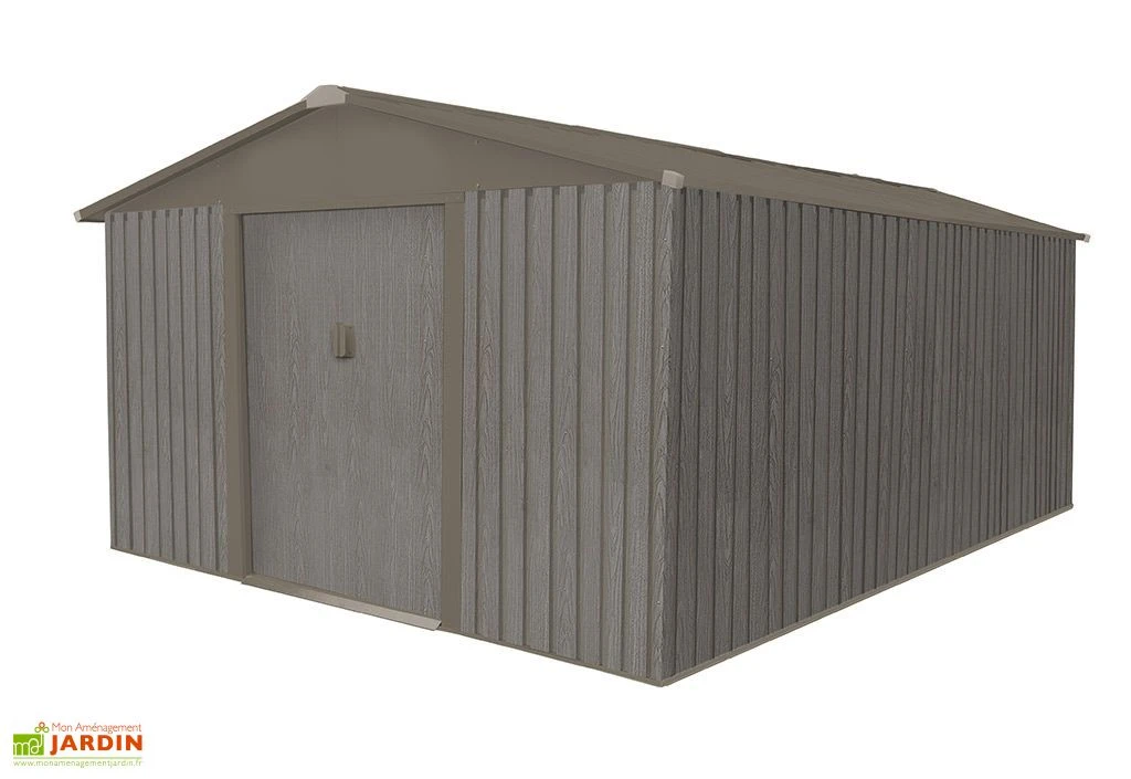 Abri De Jardin En Métal Look Bois Vieilli 13,51 M² – Image 3