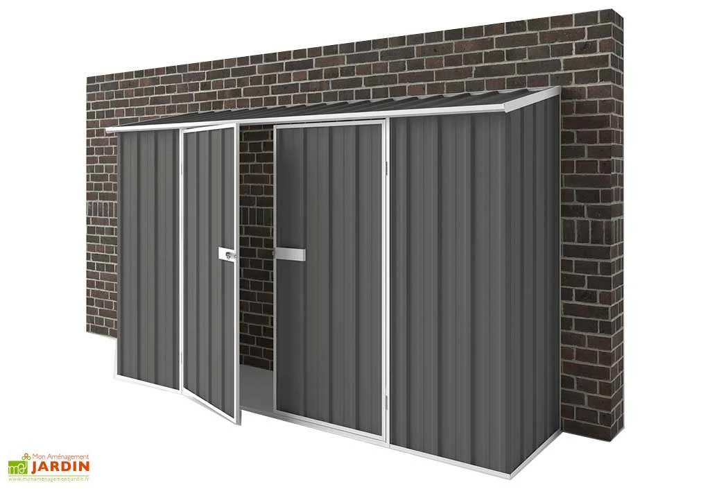 Abri De Jardin En Métal à Adosser 0,35 Mm Compact 0,75 X 3 M