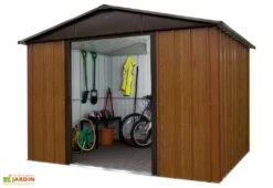 Abri De Jardin En Métal Galvanisé Imitation Bois 6,45 M² - 108WGY