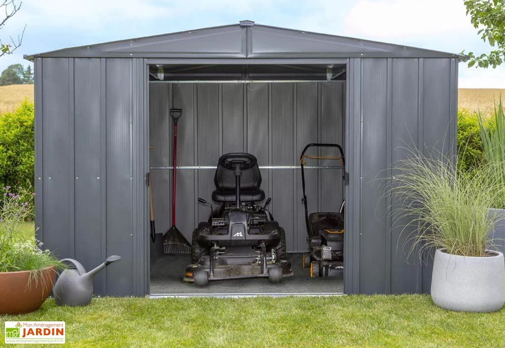 Abri De Jardin En Métal Gris Spacemaker Acier Galvanisé – 7 M² – Image 2