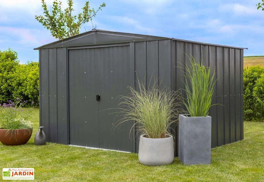 Abri De Jardin En Métal Gris Spacemaker Acier Galvanisé – 7 M²