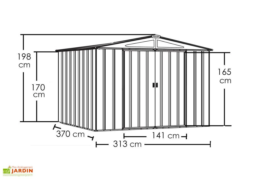 Abri De Jardin En Métal Gris Spacemaker Acier Galvanisé – 11 M² – Image 6