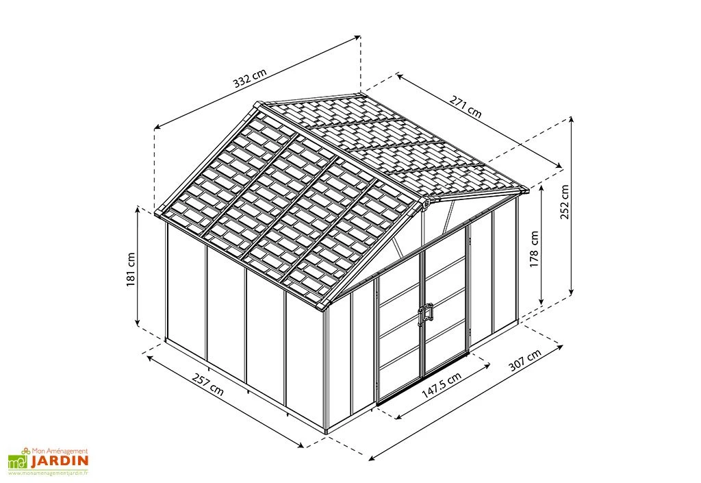 Abri De Jardin En Polycarbonate Et Aluminium Yukon 7 M² – Image 6