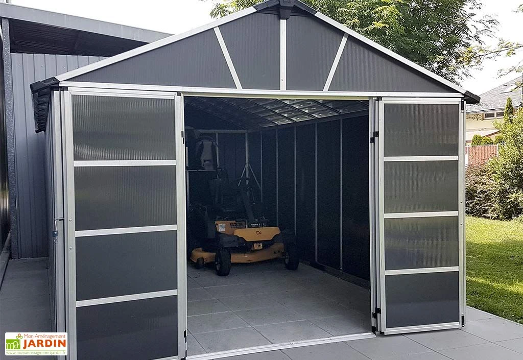 Abri De Jardin En Polycarbonate Et Aluminium Yukon 15 M² - Gris – Image 5