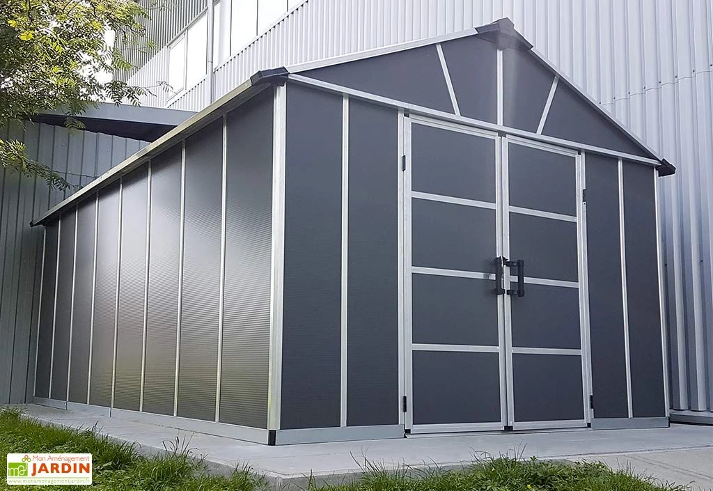 Abri De Jardin En Polycarbonate Et Aluminium Yukon 15 M² - Gris – Image 4