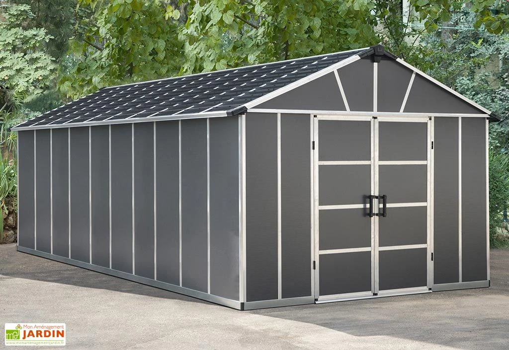 Abri De Jardin En Polycarbonate Et Aluminium Yukon 20 M² - Gris – Image 2