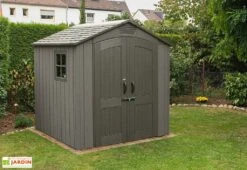 Lifetime Abri De Jardin En Polyéthylène Imitation Bois Et Acier Inox 4,5 M²