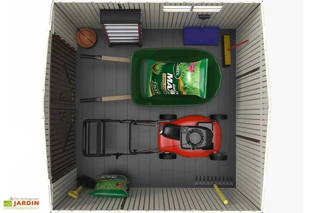 Lifetime Abri De Jardin En Polyéthylène Imitation Bois Et Acier Inox 4,5 M² – Image 6