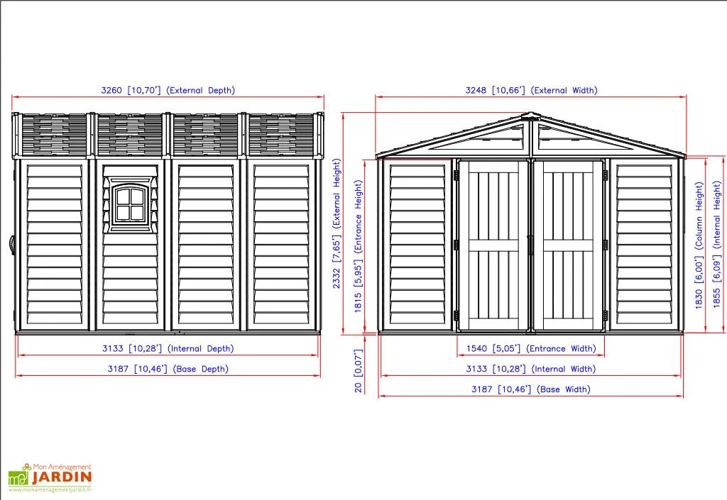 Abri De Jardin En PVC Duramax Beige 10 M² – Woodstyle Premium 10 X 10 – Image 5