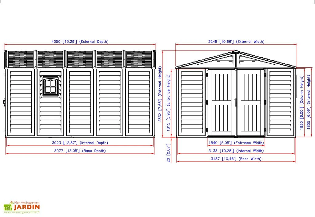 Abri De Jardin En PVC Duramax Beige 13 M² – Woodstyle Premium 10 X 13 – Image 3