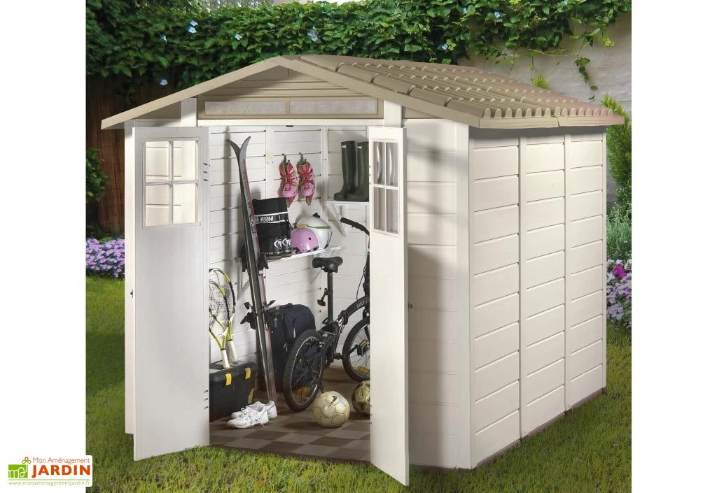 Abri De Jardin En PVC Evo 240 Beige (242x202cm)